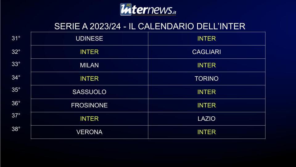 Serie A 2023/24, dal Monza al Verona: ecco il calendario dell'Inter. Subito  il derby di Milano